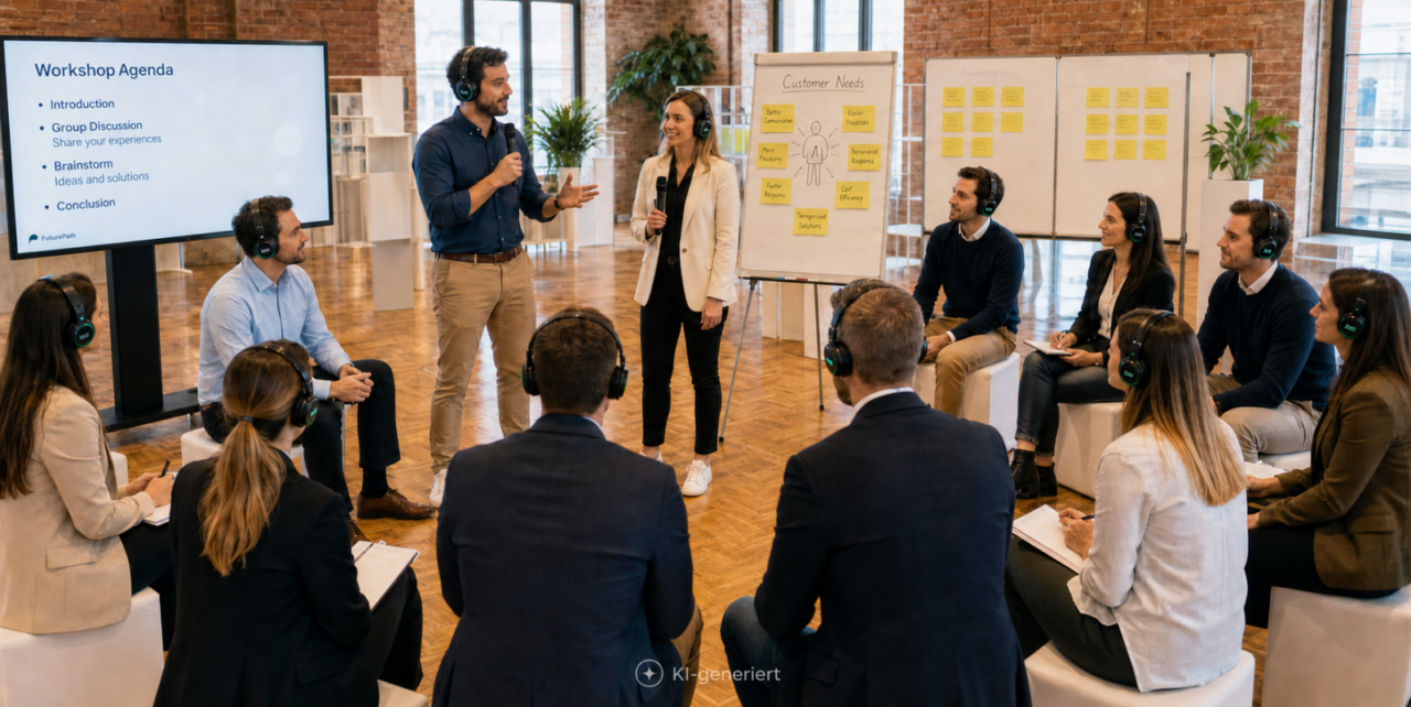 Gruppenszene einer Silent Conference